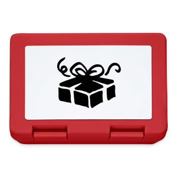 Schachtel Geschenk / gift box - present - Brotdose - Rot - Vorne