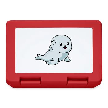 Seal Animal Comic - Lunchbox - red - Front