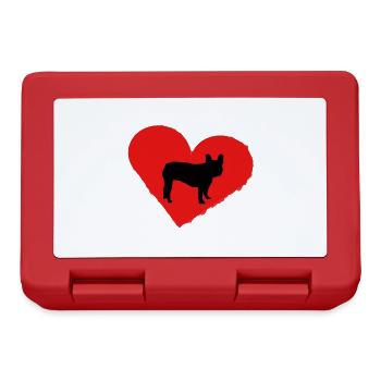 Frenchie, Bully, Bouledogue français, Cadeau - Boîte à goûter - rouge - Devant
