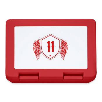 11 Zahl Wappen - Brotdose - Rot - Vorne