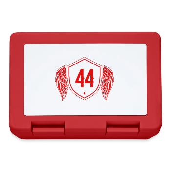44 Zahl Wappen - Brotdose - Rot - Vorne