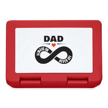 Dad Always On Never Off Papa Shirt Vatertag - Brotdose - Rot - Vorne