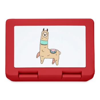 Spit happens Funny llama quote with sweet lama - Lunchbox - red - Front