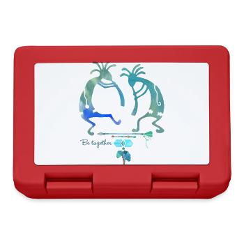 Native Americans Kokopelli Musicans - together 2 - Lunchbox - red - Front