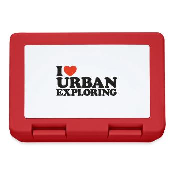 I love Urban Exploring Herz Shirt - Brotdose - Rot - Vorne