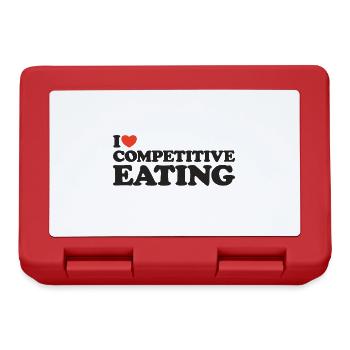 I love Competitive Eating Herz Shirt - Brotdose - Rot - Vorne