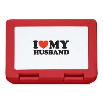 I love my husband heart shirt - Lunchbox - red - Front