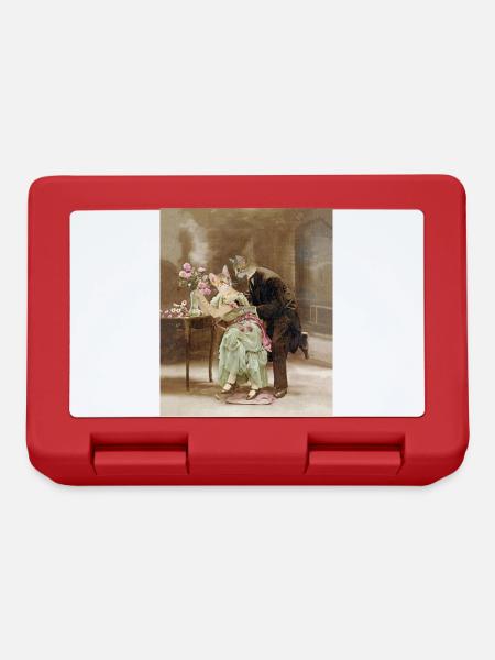 "Cats love 1900, wonder flowers" - Lunchbox - red