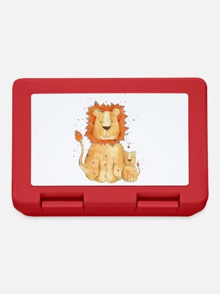 Löwe Leo - Brotdose - Rot