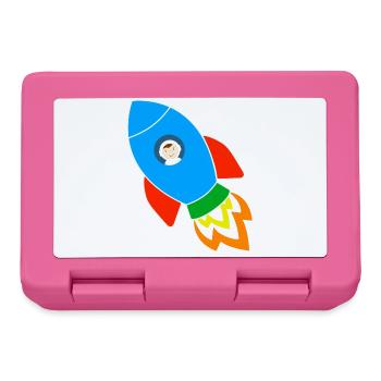 Rocket with astronaut - Lunchbox - pink - Front