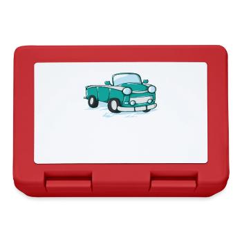 Auto Trabi als Comic - Brotdose - Rot - Vorne