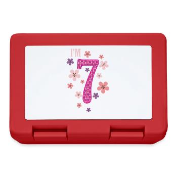 7. Geburtstag Blumen 7 Jahre Mädchen - Brotdose - Rot - Vorne