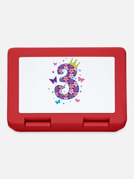 3. Geburtstag Mädchen Tochter Prinzessin - Brotdose - Rot
