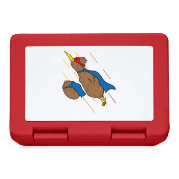 Oiseau kiwi et kiwi volent comme des super-héros - Boîte à goûter - rouge - Devant
