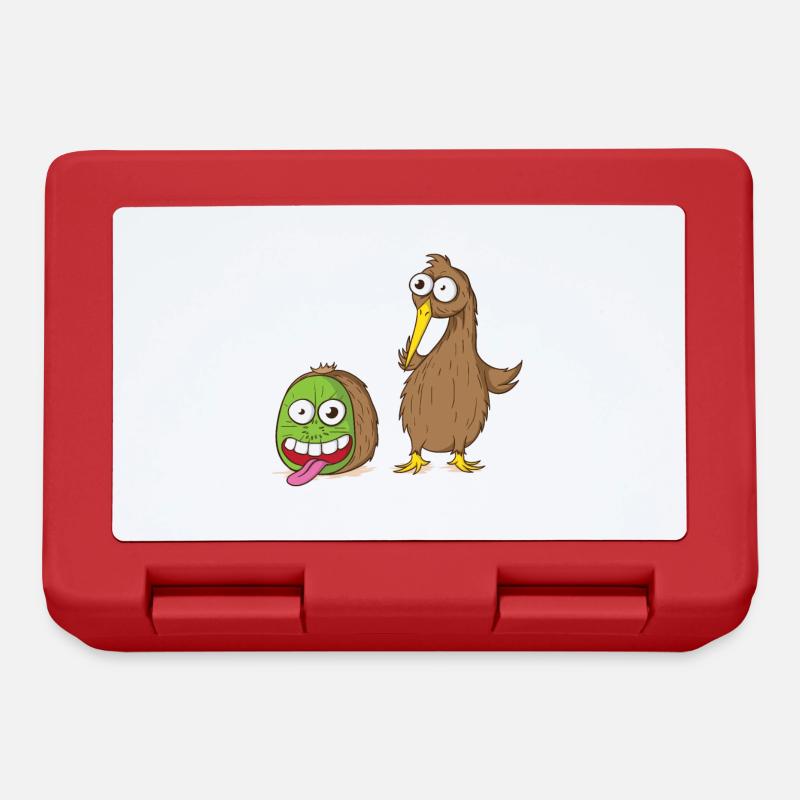 Oiseau kiwi et fruit kiwi - Boîte à goûter - rouge