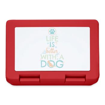 La vie est meilleure avec un chien - Boîte à goûter - rouge - Devant