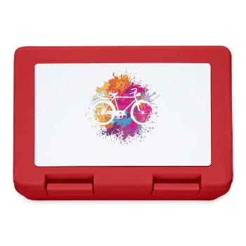 Vintage bike with colour stains - Lunchbox - red - Front