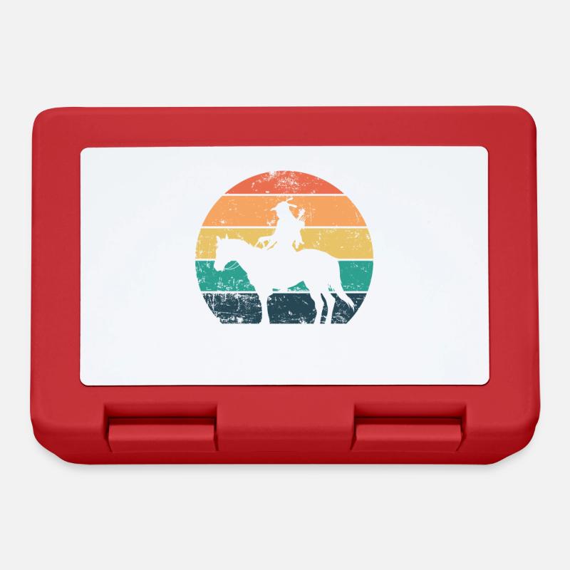 Amérindiens amérindiens à cheval - Boîte à goûter - rouge
