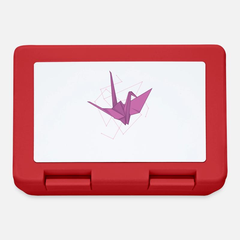 Origami Kranich als Papierform - Brotdose - Rot