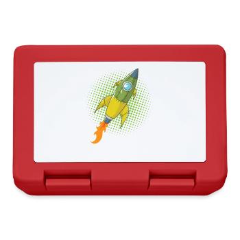 Rocket Comic Spaceship Spacecraft Missile - Lunchbox - red - Front