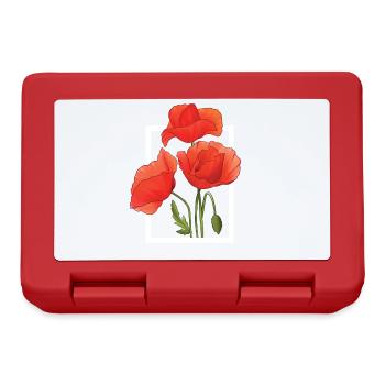 Poppy Poppies Aquarelle peinte à la main - Boîte à goûter - rouge - Devant