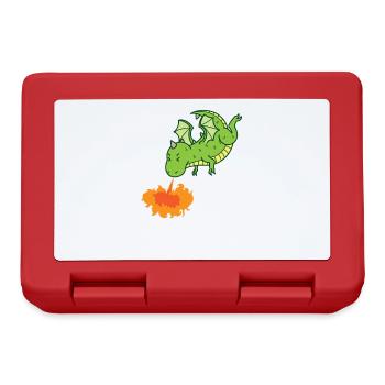 Dragon spits fire Mythical creatures Fairy tale - Lunchbox - red - Front