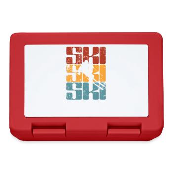 Ski Sport Skiing Snow Winter Holiday - Lunchbox - red - Front