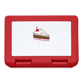Piece of cake with cherry cake pastry shop - Lunchbox - red - Front