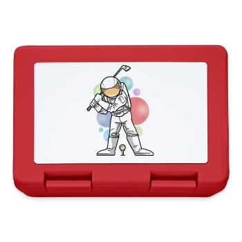 Astronaut Golf Golfer - Brotdose - Rot - Vorne