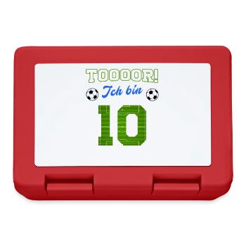 Tor Ich Bin 10 Fußball Fußballer 10. Geburtstag - Brotdose - Rot - Vorne