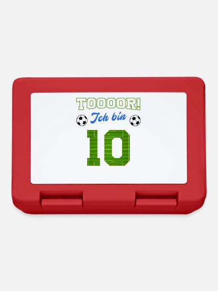 Tor Ich Bin 10 Fußball Fußballer 10. Geburtstag - Brotdose - Rot