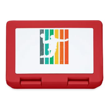 Handball Handballer Retro - Brotdose - Rot - Vorne
