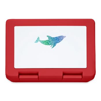 Deflin with pattern mammal in water - Lunchbox - red - Front