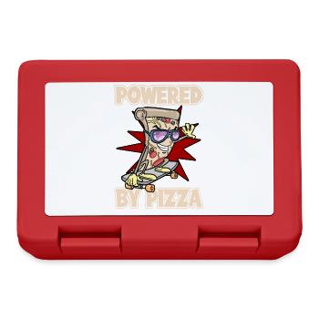 Pizza Skater Skateboard Powered By Pizza - Brotdose - Rot - Vorne