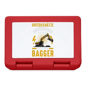 Unterschätze Niemals Einen Alten Mann Baggerfahrer - Brotdose - Rot - Vorne