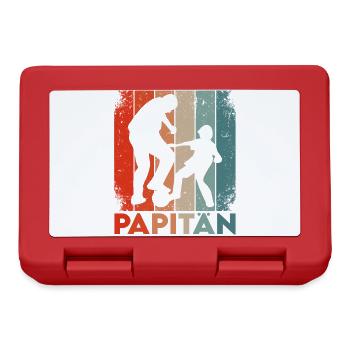 Papitän Papa Vater Fußball Kapitän Retro Vintage - Brotdose - Rot - Vorne