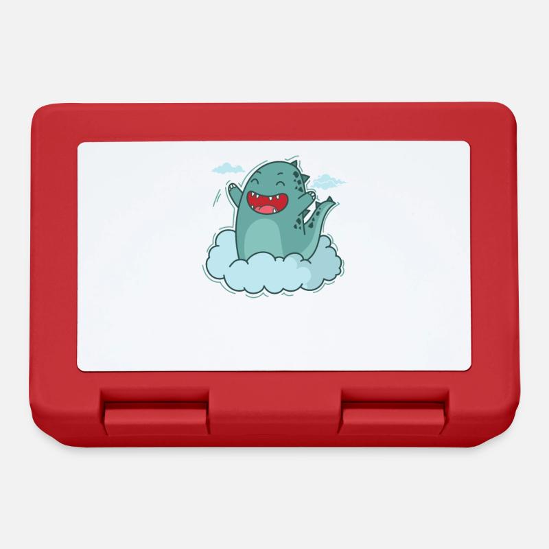 Dino in einer Wolke Dinosaurier Reptil - Brotdose - Rot
