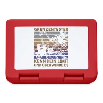 Retro Grenzentester Limit Motorradfahrer Motocross - Brotdose - Rot - Vorne