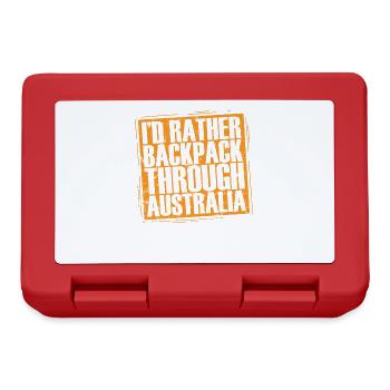 I'd rather Backpack through Outback Australia - Lunchbox - red - Front