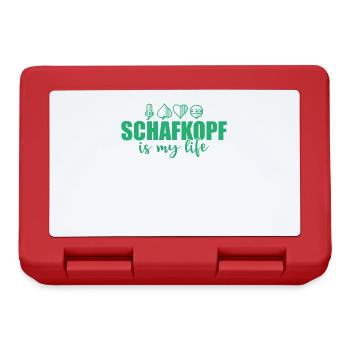 Schafkopf is my Life Kartenspiel Spielkarte - Brotdose - Rot - Vorne