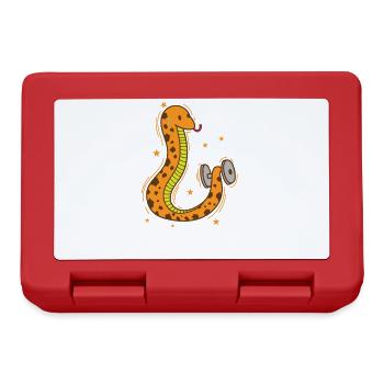 Snake makes fitness reptile animal zoo - Lunchbox - red - Front