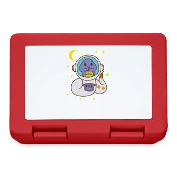 Snake as Astronaut Reptile Animal Zoo - Lunchbox - red - Front