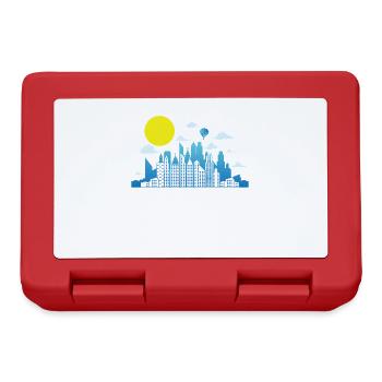 Skyline avec Moon Building City Silhouette - Boîte à goûter - rouge - Devant