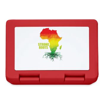 Strong Roots Land Kontinent Afrika Karte - Brotdose - Rot - Vorne