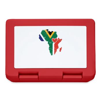 Südafrika Flagge Kontinent Afrika Karte - Brotdose - Rot - Vorne