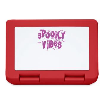 Spooky Vibes Halloween Custom Ghost - Lunchbox - red - Front