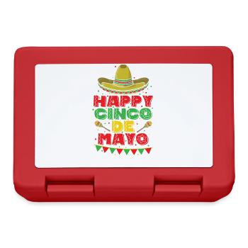 Happy Cinco de Mayo Sombrero Mexiko - Brotdose - Rot - Vorne