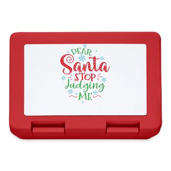 Dear Santa Stop Judging Me Weihnachten - Brotdose - Rot - Vorne