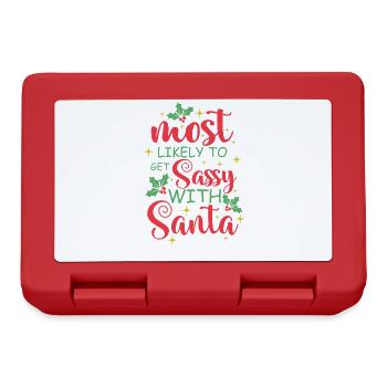 Most likely to get Sassy with Santa Weihnachten - Brotdose - Rot - Vorne