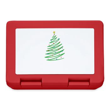 One Line Tannenbaum Weihnachten Xmas - Brotdose - Rot - Vorne